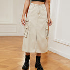 Women’s Elegant Denim Cargo Skirt