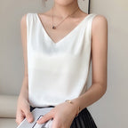 Women’s Elegant Camisole Blouse with Adjustable Straps White