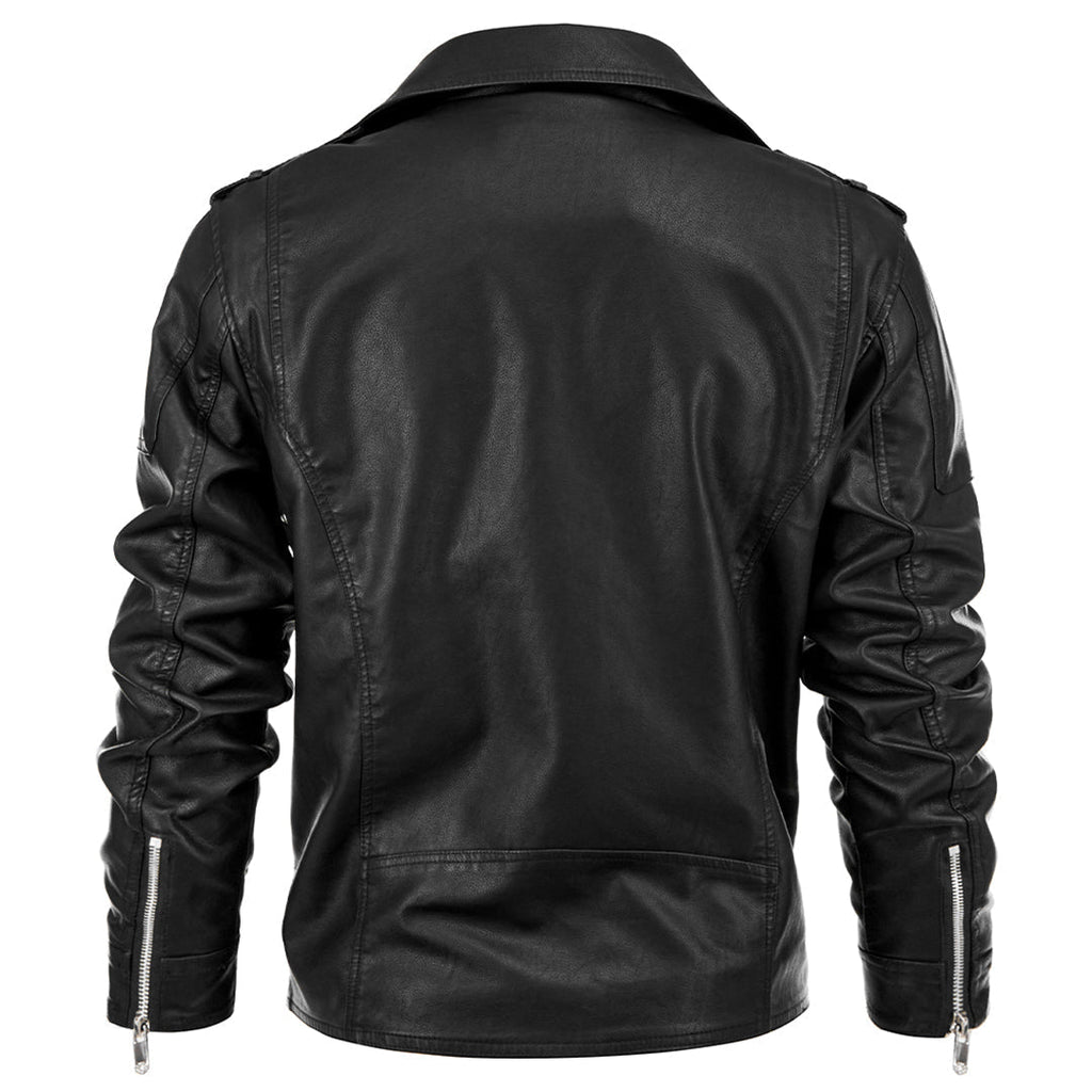 Men’s Classic Faux Leather Biker Jacket