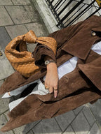 Women’s Faux Suede Trench Coat
