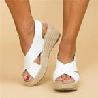 Women’s Elegant Espadrille Sandals – Casual Everyday Footwear White