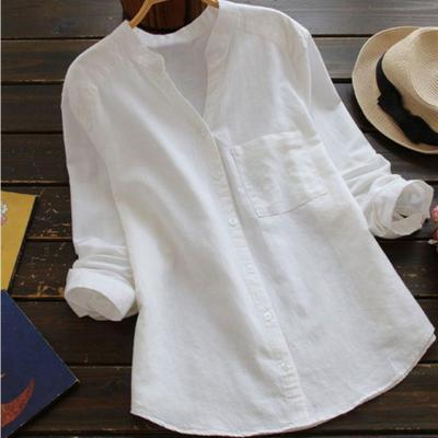Women’s Relaxed Fit Button Shirt Blouse for Summer Styling White