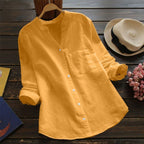 Women’s Relaxed Fit Button Shirt Blouse for Summer Styling Yellow