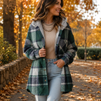 Women’s Soft Flannel Hooded Jacket Green