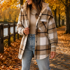 Women’s Soft Flannel Hooded Jacket Khaki