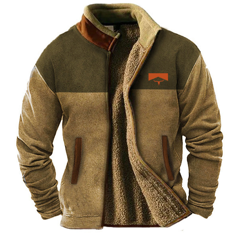 Men’s Casual Fleece Jacket Khaki