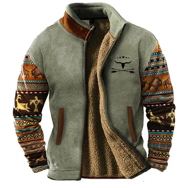 Men’s Casual Fleece Jacket Light Green