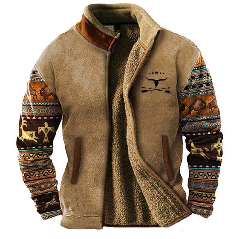 Men’s Casual Fleece Jacket Light Khaki