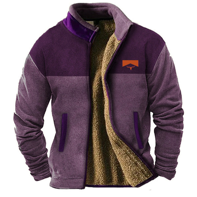 Men’s Casual Fleece Jacket Purple