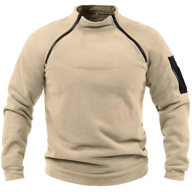 Men’s Warm Fleece Tactical Jumper Beige