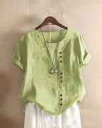 Women’s Casual Button Detail Blouse for Summer Styling Green