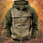 Men’s Casual Half-Zip Hoodie Khaki
