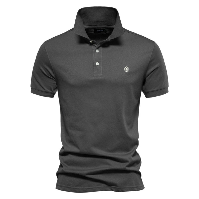 Men’s Lightweight Breathable Summer Polo Shirt Dark Gray