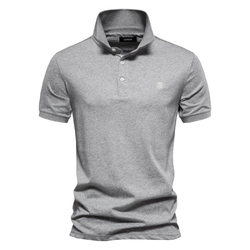 Men’s Lightweight Breathable Summer Polo Shirt Light Gray