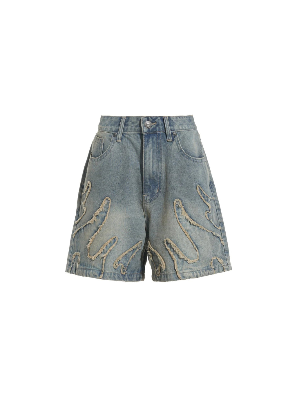 Women’s Low Waist Knee Length Denim Shorts Blue