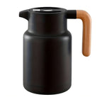 Modern Insulated Carafe with Wooden Handle for Hot Drinks Black