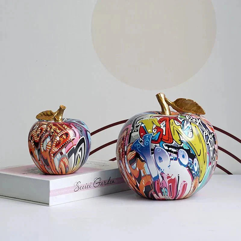Collectible Resin Apple Figurine Unique Shelf Accent Decor