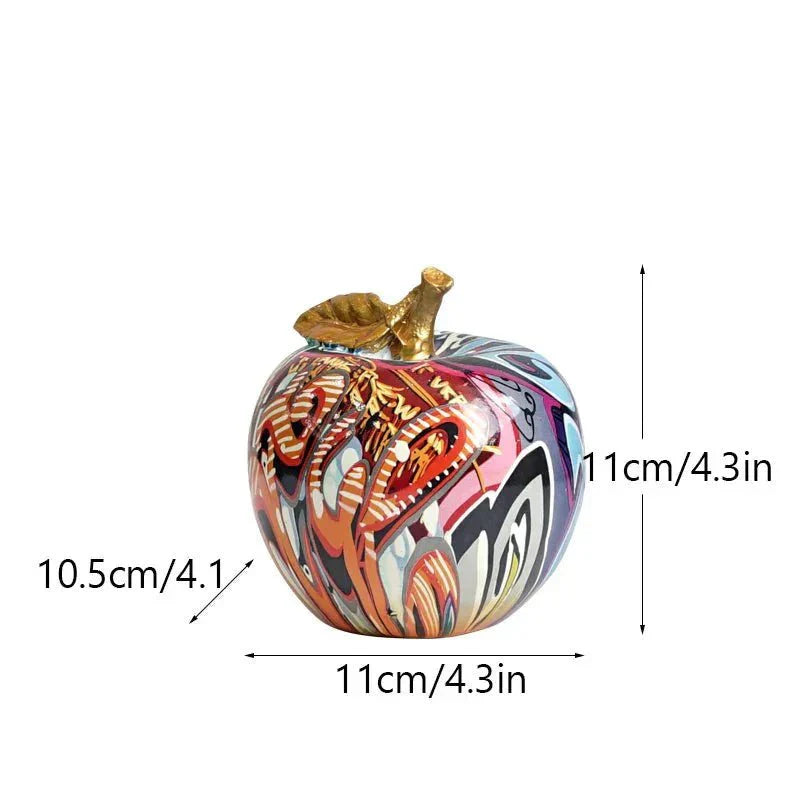 Collectible Resin Apple Figurine Unique Shelf Accent Decor