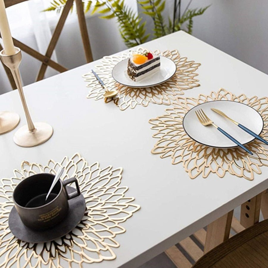 Ornamental Leaf Placemats Set of 6 | Elevated Table Styling