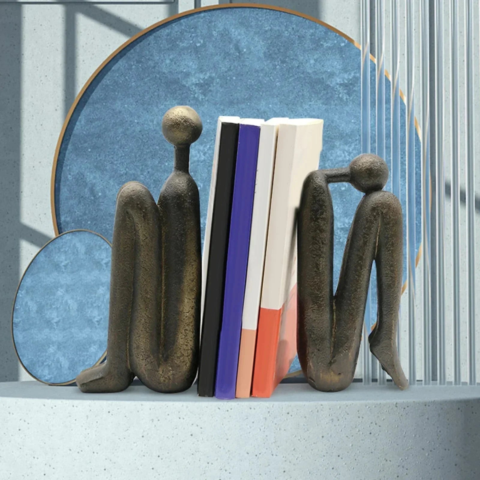 Sculptural Norwegian Resin Bookends | Artistic Home Decor