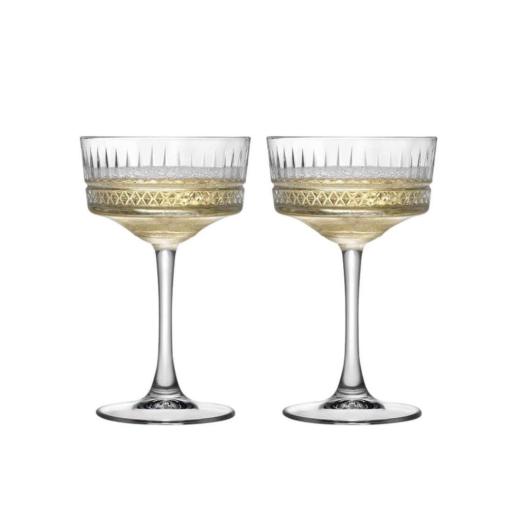 Cocktail Glasses Set of 2 | Elegant Kitchen Barware Glass