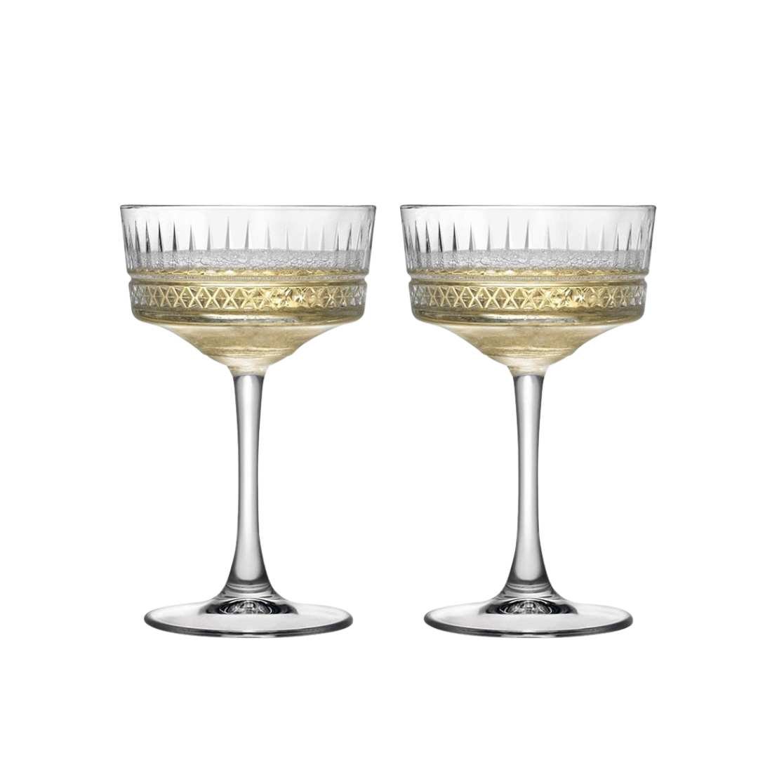 Cocktail Glasses Set of 2 | Elegant Kitchen Barware Glass