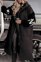 Women’s Hooded Jacket with Knitted Sleeves