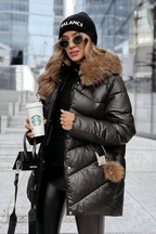 Women’s Stylish Warm Hooded Parka Coat Black
