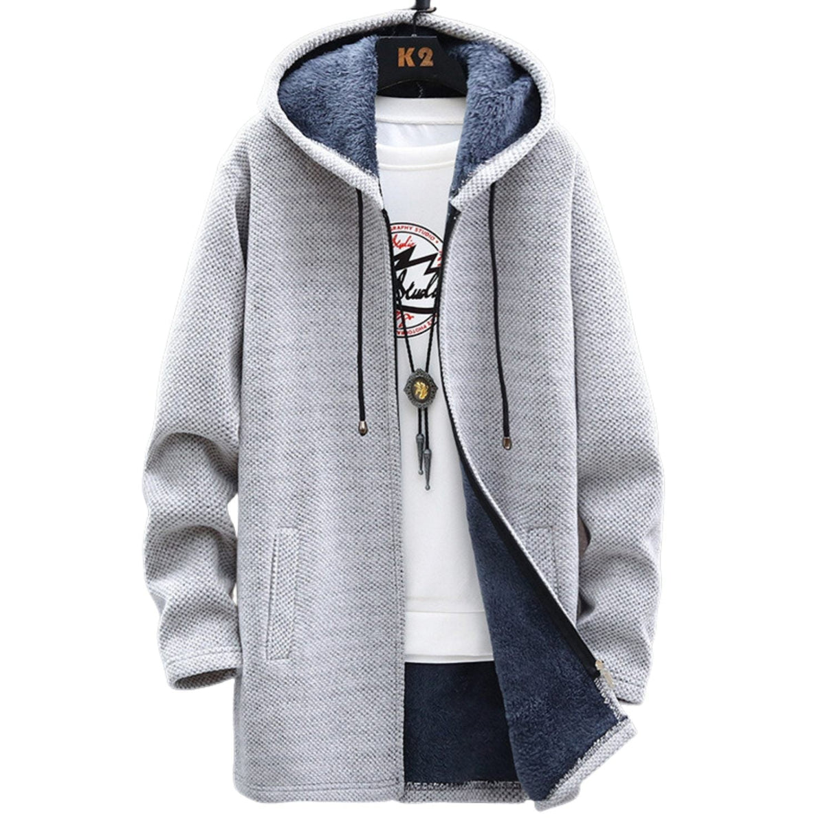Women’s Stylish Hooded Jacket Light Grey