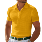 Men’s Premium Knit Polo Shirt with Vintage Style Yellow