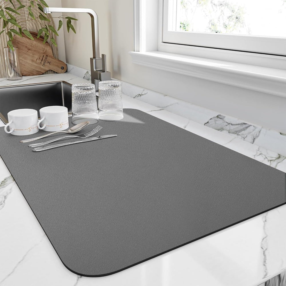 Advanced Quick-Dry Absorbent Kitchen Mat for Home Efficiency Grey