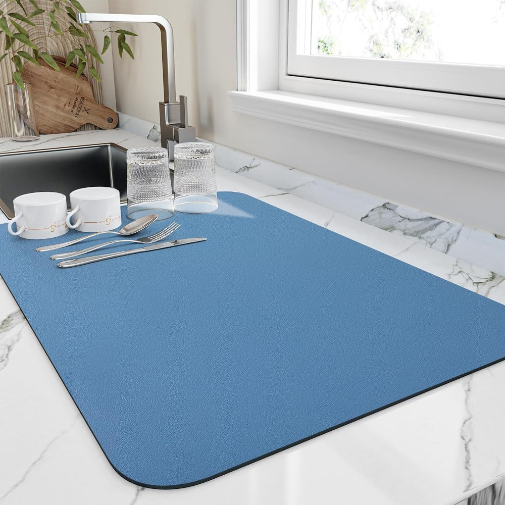 Advanced Quick-Dry Absorbent Kitchen Mat for Home Efficiency Blue