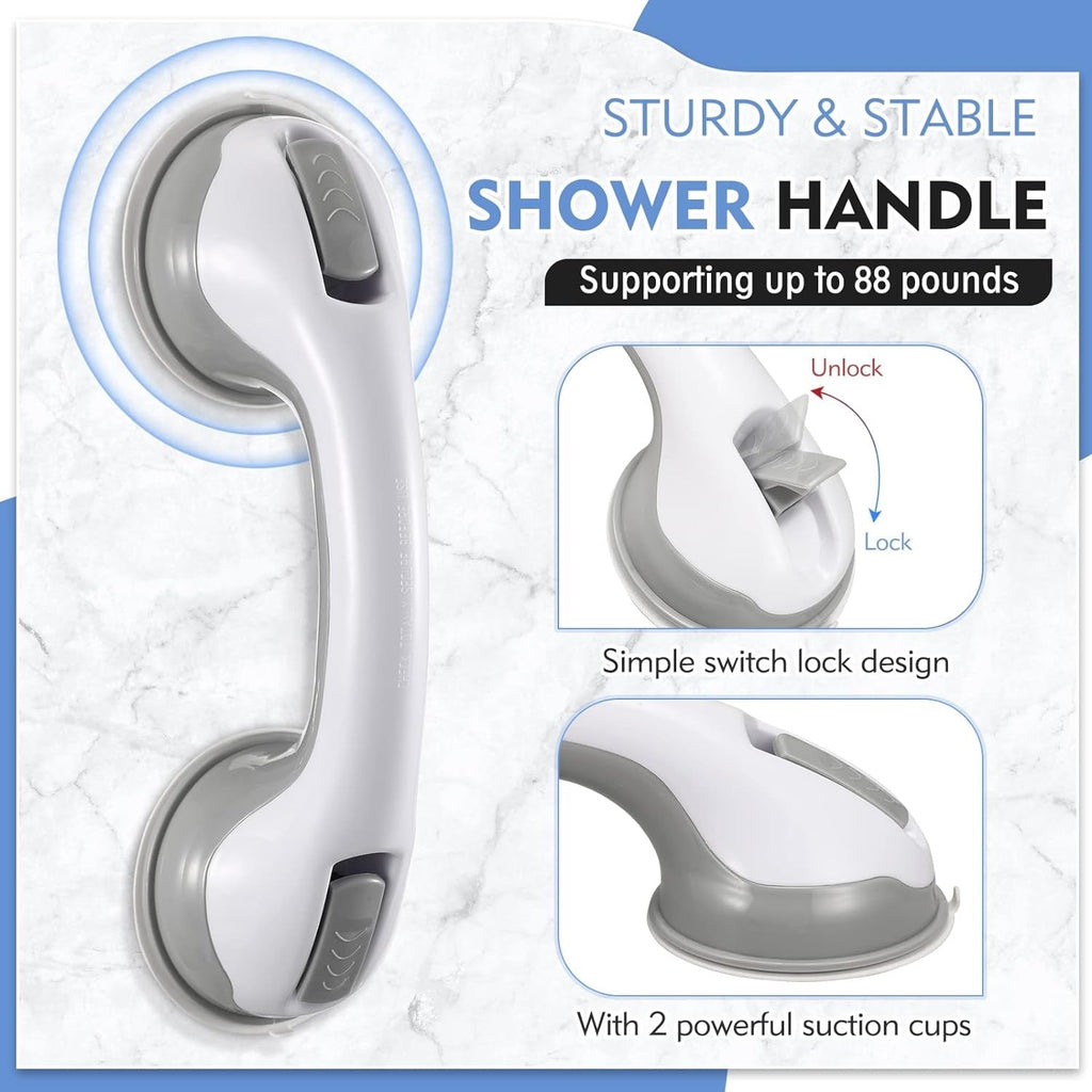 Durable Suction Cup Safety Handle for Shower Support Aid Use
