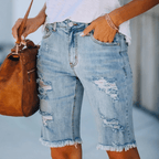 Women’s Stylish Denim Shorts for Comfort and Durability Light Blue