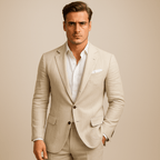 Men’s Modern Tailored Casual Blazer for Summer Styling Beige