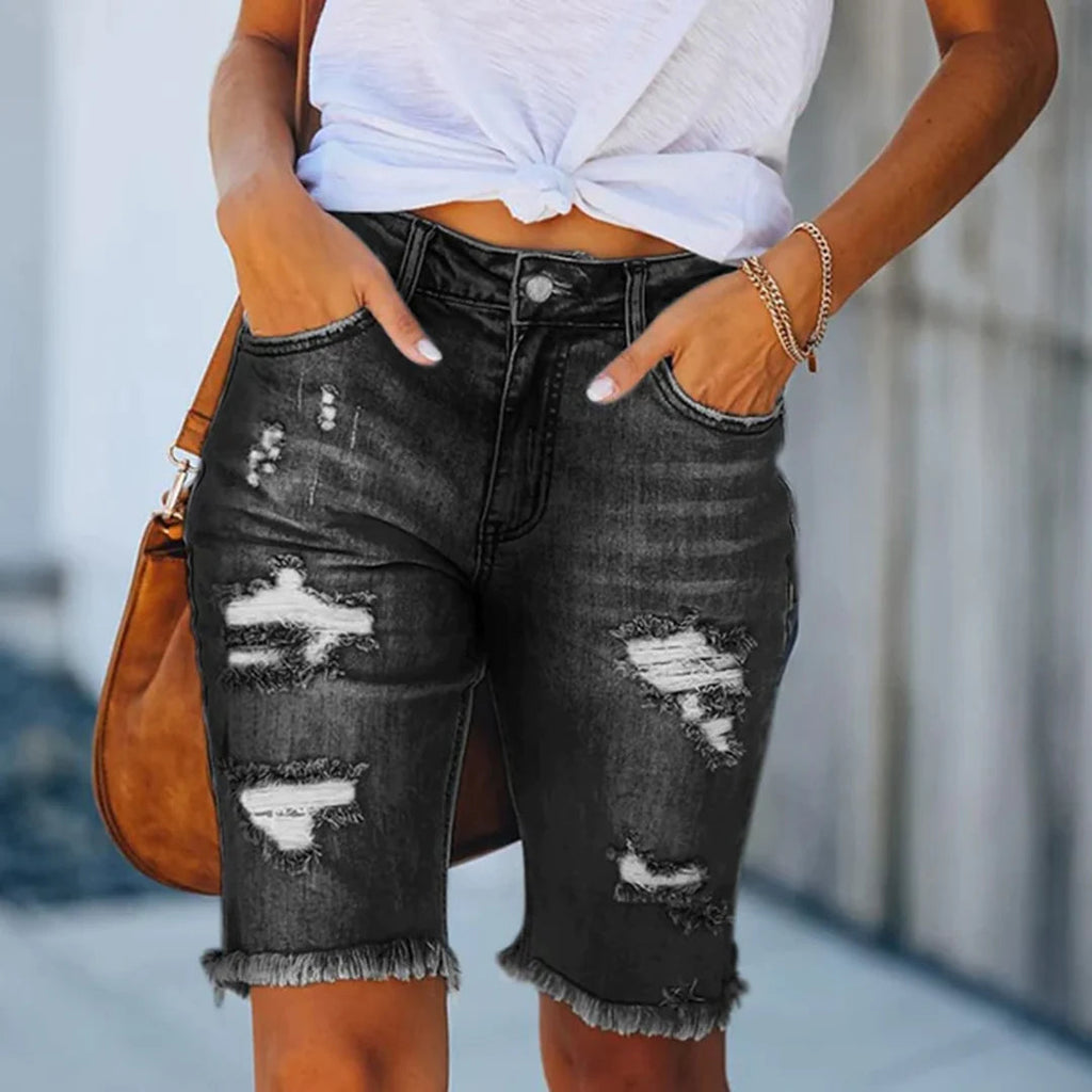 Women’s Stylish Denim Shorts for Comfort and Durability