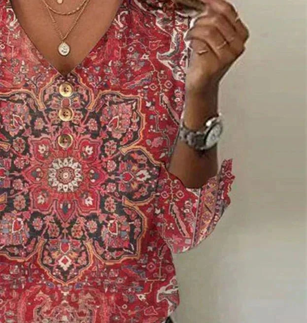 Women’s Bohemian Print Blouse – Relaxed Summer Style