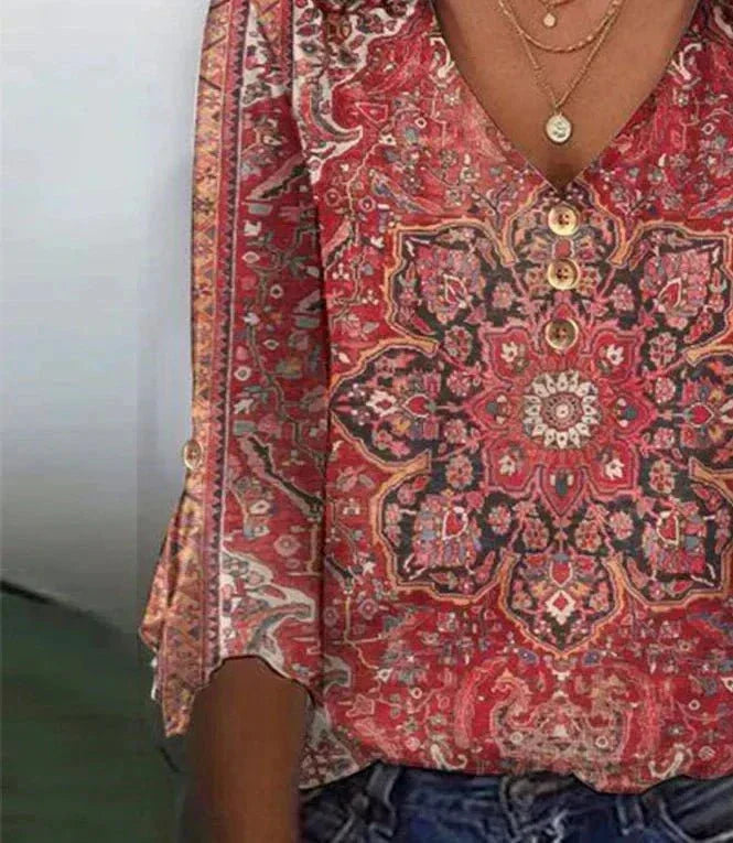 Women’s Bohemian Print Blouse – Relaxed Summer Style
