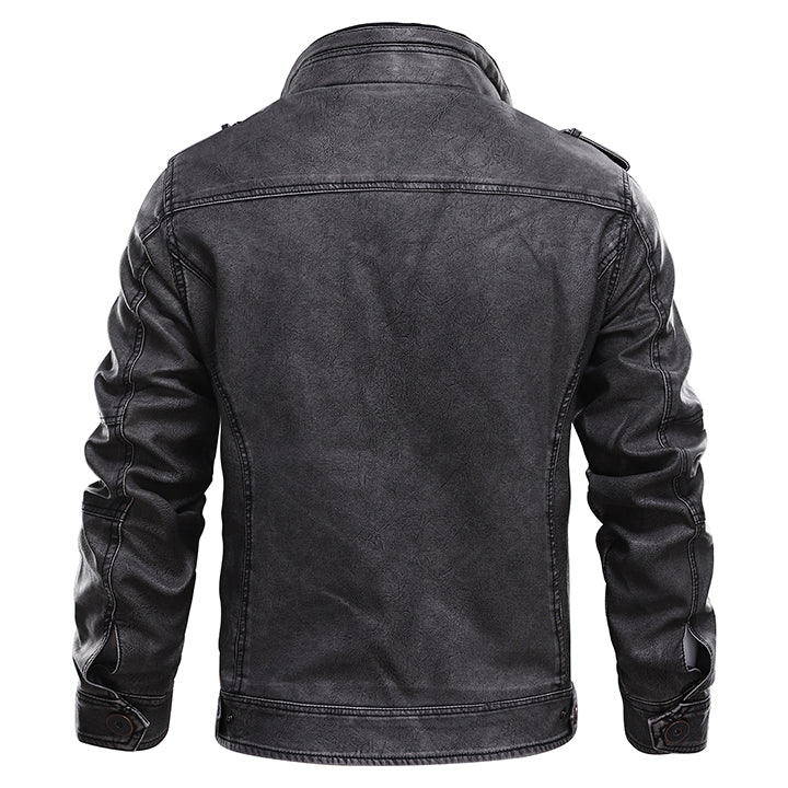 Men’s Classic Faux Leather Biker Jacket