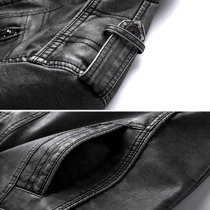 Men’s Classic Faux Leather Biker Jacket