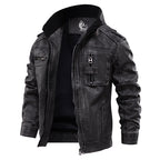 Men’s Classic Faux Leather Biker Jacket Black