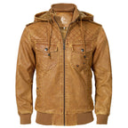 Men’s Luxe Leather-Look Jacket Brown