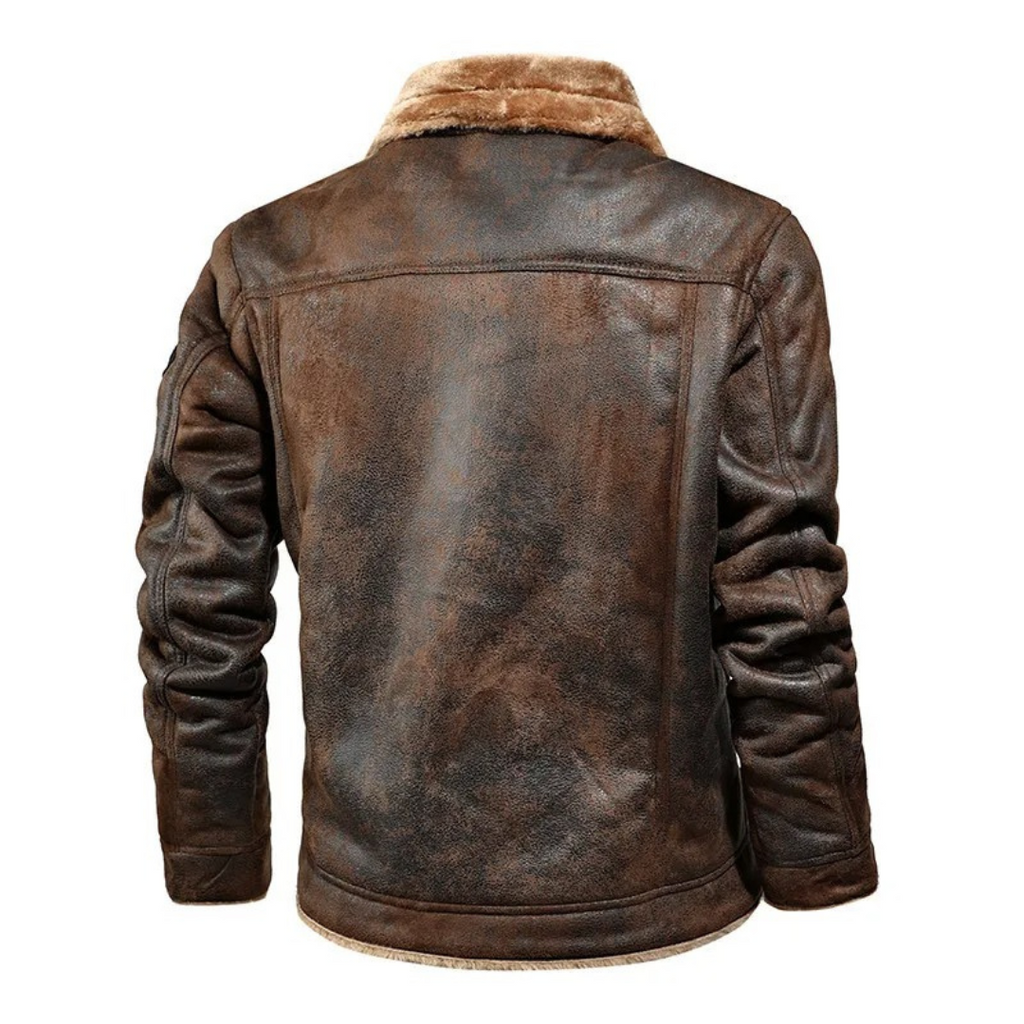 Men’s Warm and Versatile Leather Look Jacket