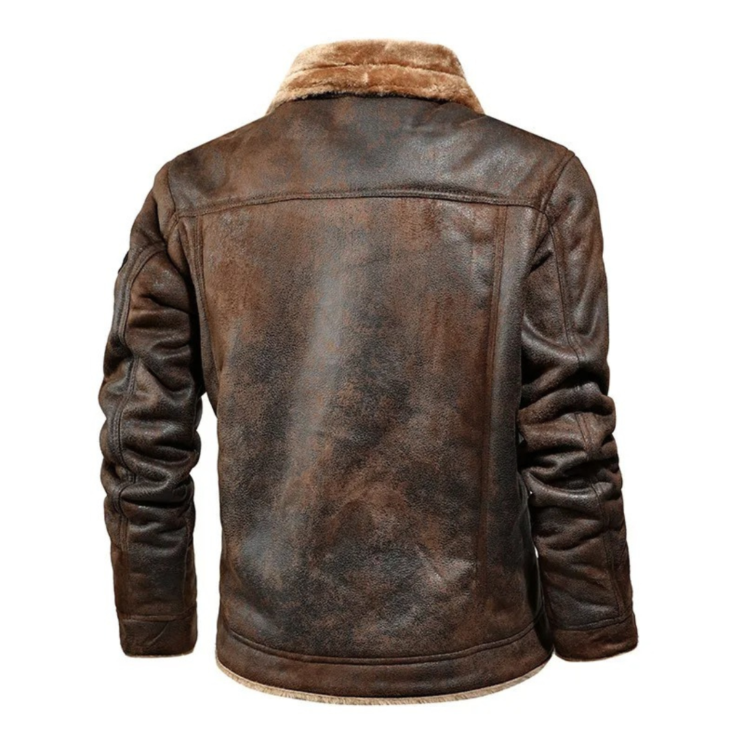 Men’s Warm and Versatile Leather Look Jacket