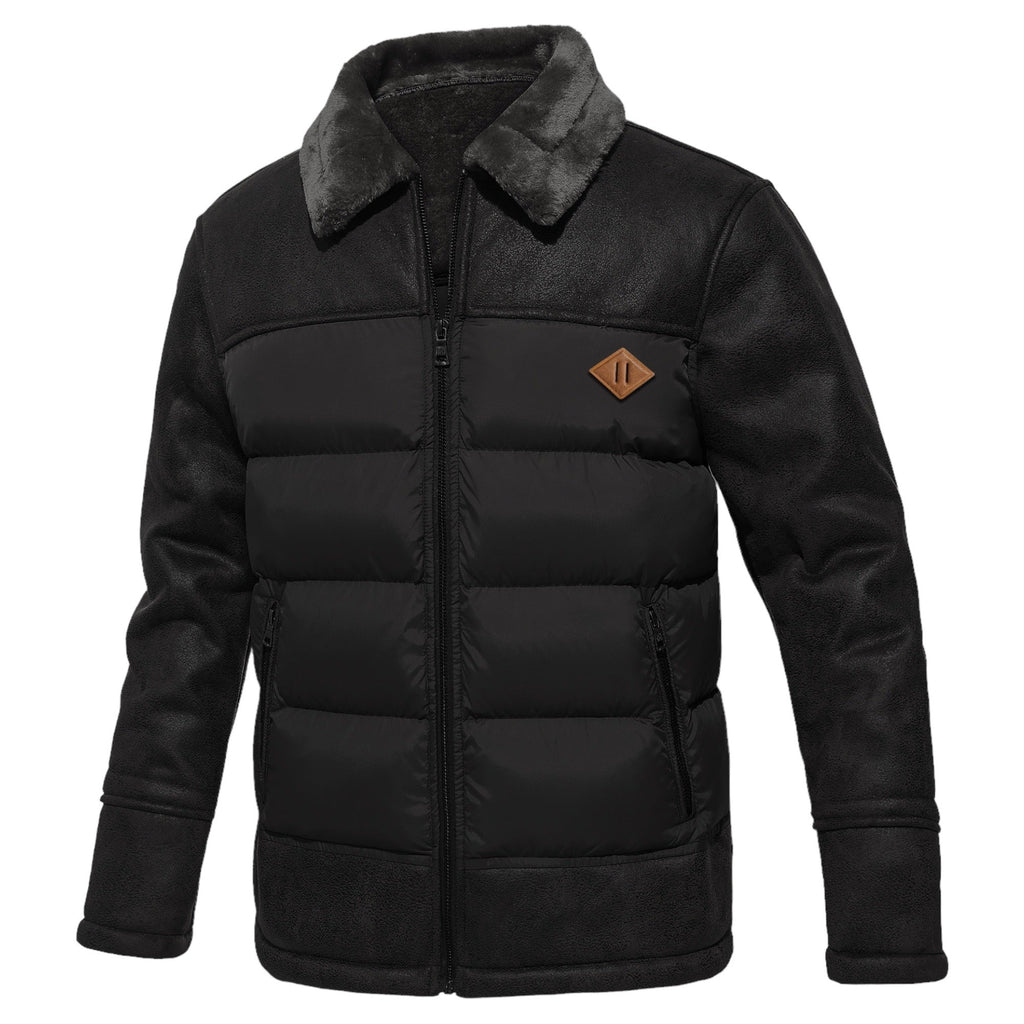 Men’s Classic Leather-Look Jacket Black