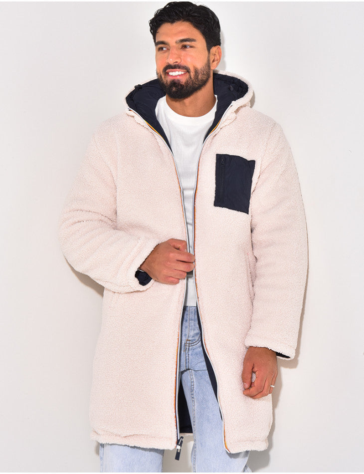 Men’s Warm Casual Long Coat Beige
