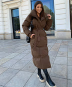 Women’s Long Winter Coat Brown