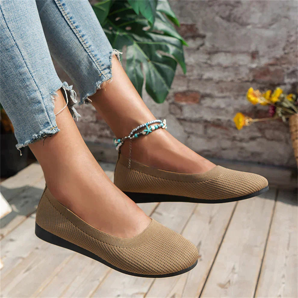 Women’s Comfortable Classic Ballerina Flats for Everyday Wear Khaki