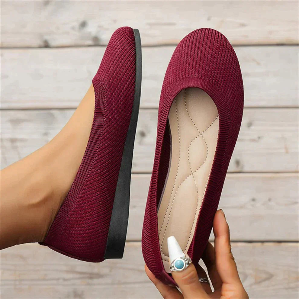 Women’s Comfortable Classic Ballerina Flats for Everyday Wear Red