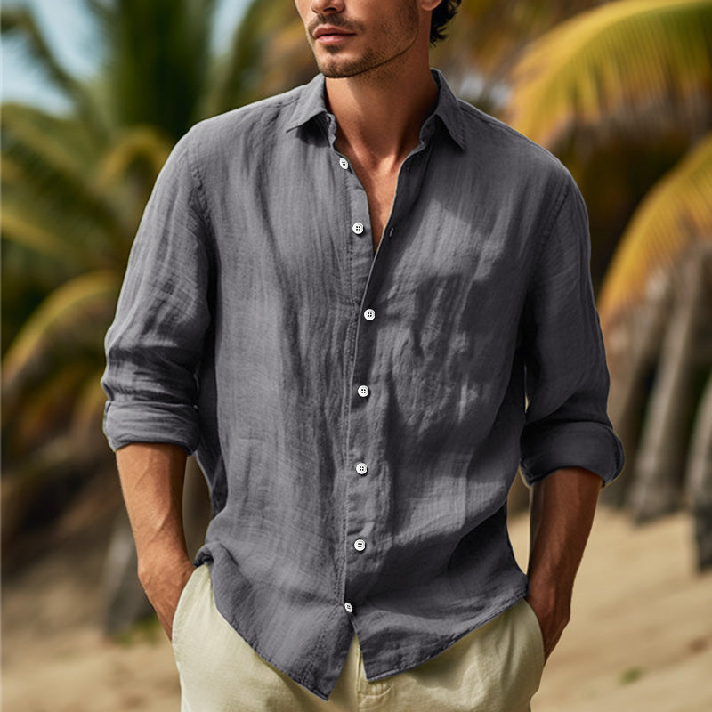 Men’s Lightweight Breathable Long Sleeve Shirt Grey